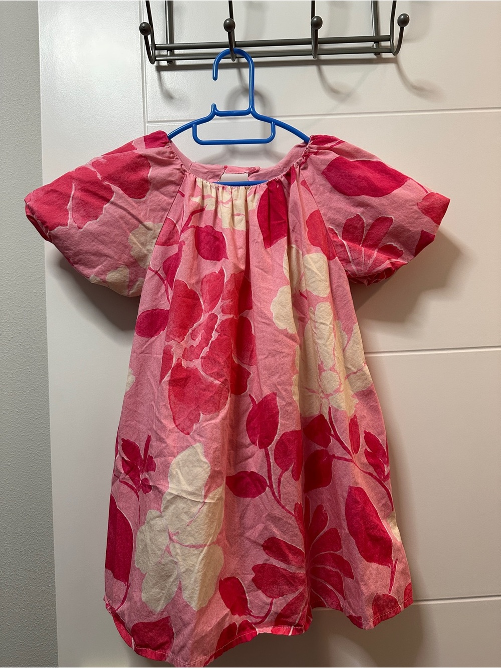 Zara Girls Pink Floral Puff-Sleeve Dress (Girl size 6-7)